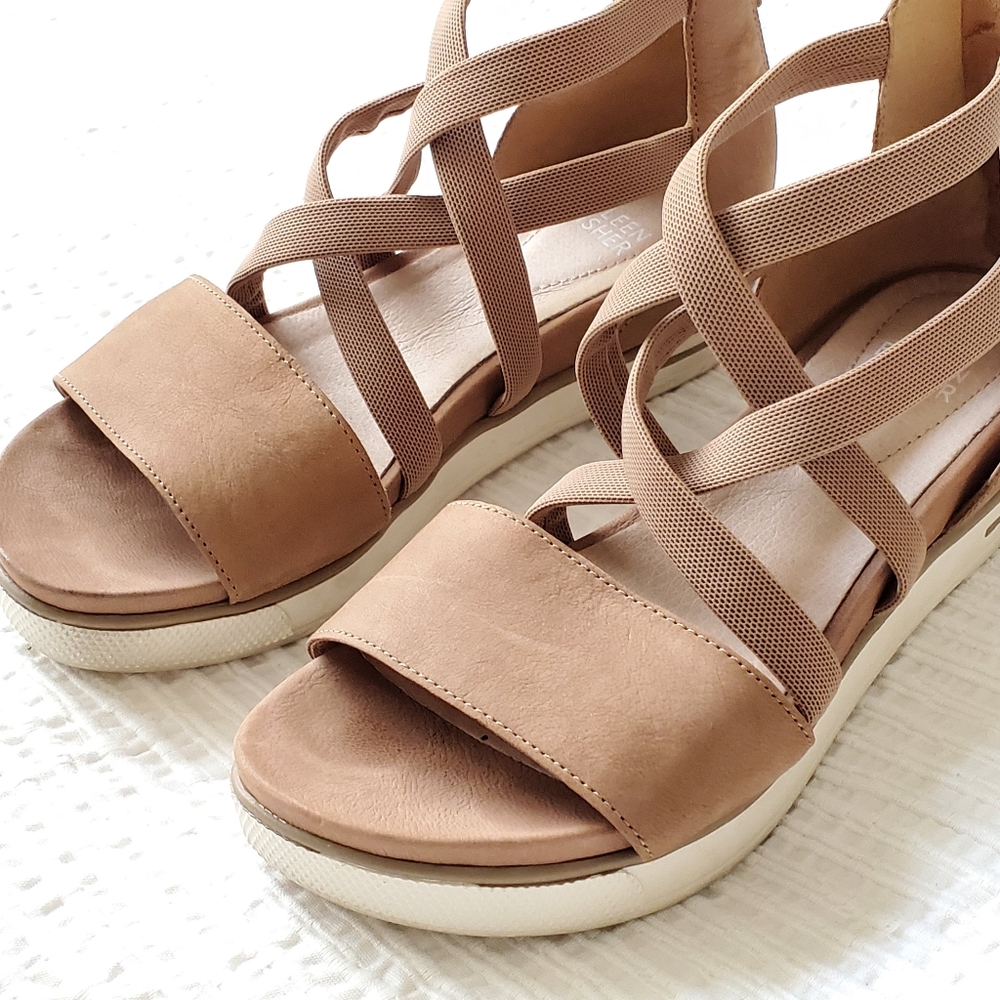 Eileen Fisher Leather & Mesh Sandals